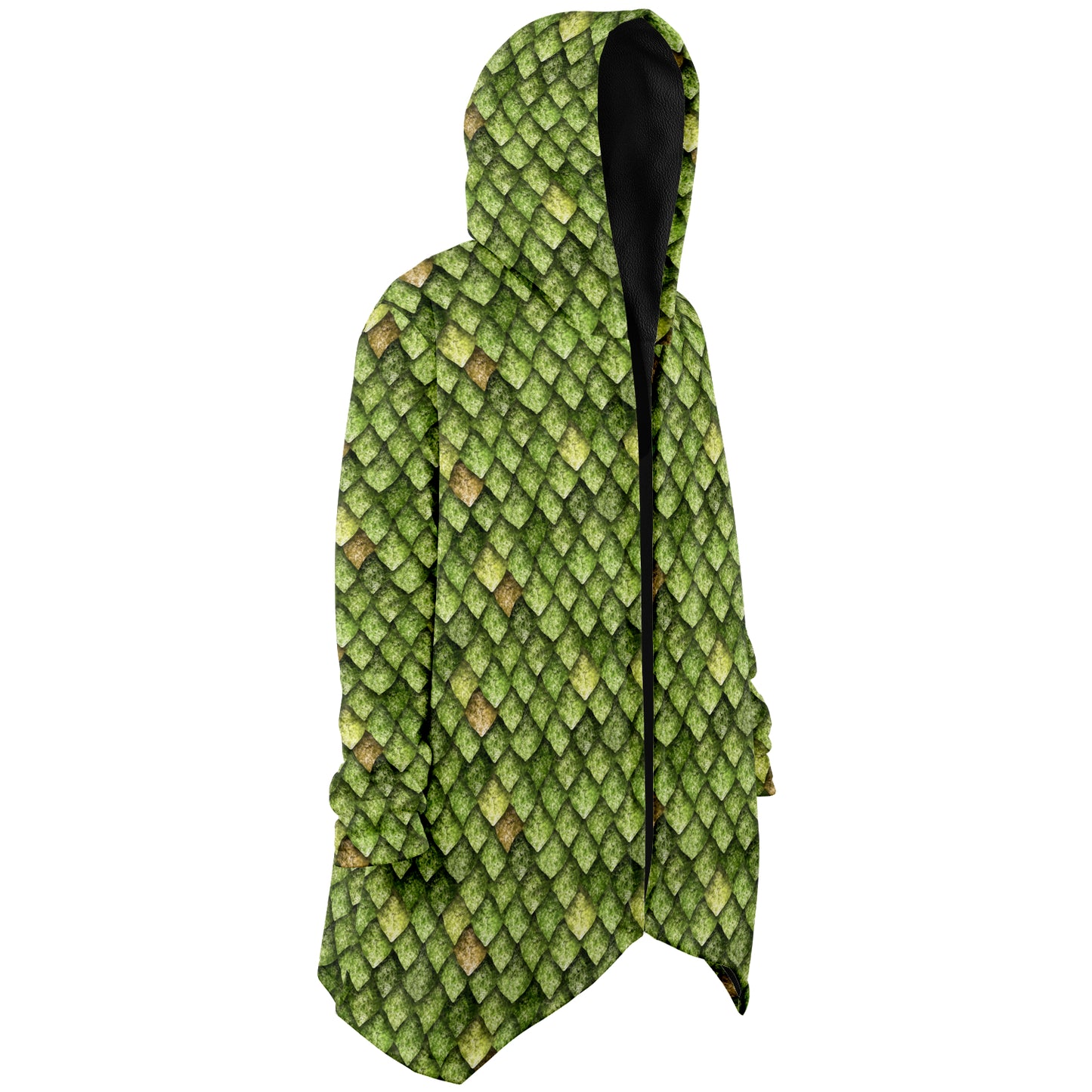 Dragon Scales Hooded Fleece Cloak - Welsh Green
