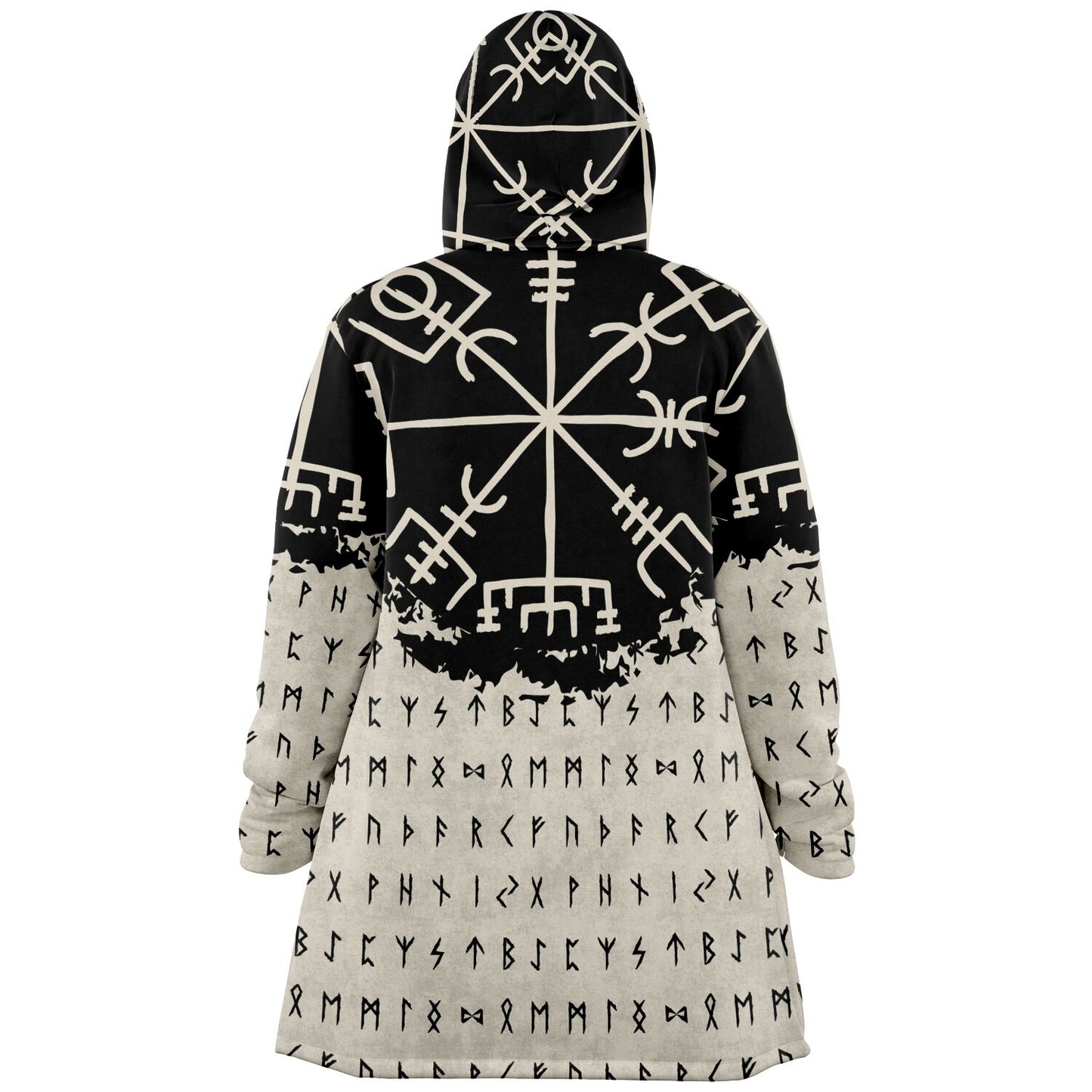 Norse Runes 'Wayfinder' Hooded Fleece Cloak