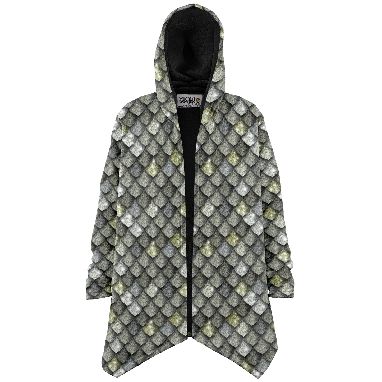 Dragon Scales Hooded Fleece Cloak - METAL