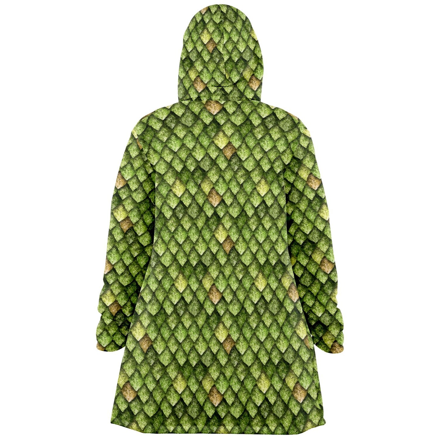 Dragon Scales Hooded Fleece Cloak - Welsh Green