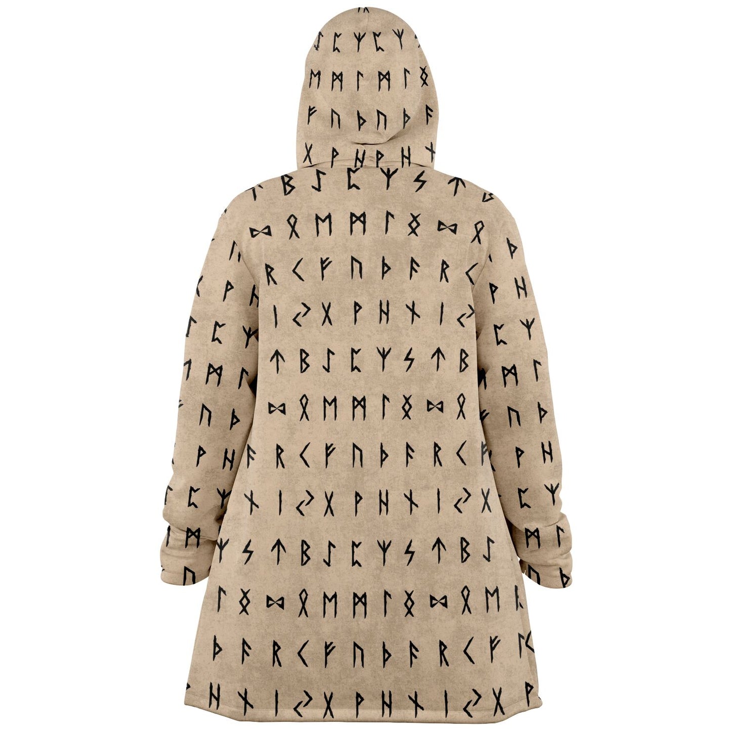 Norse Runes Hooded Fleece Cloak