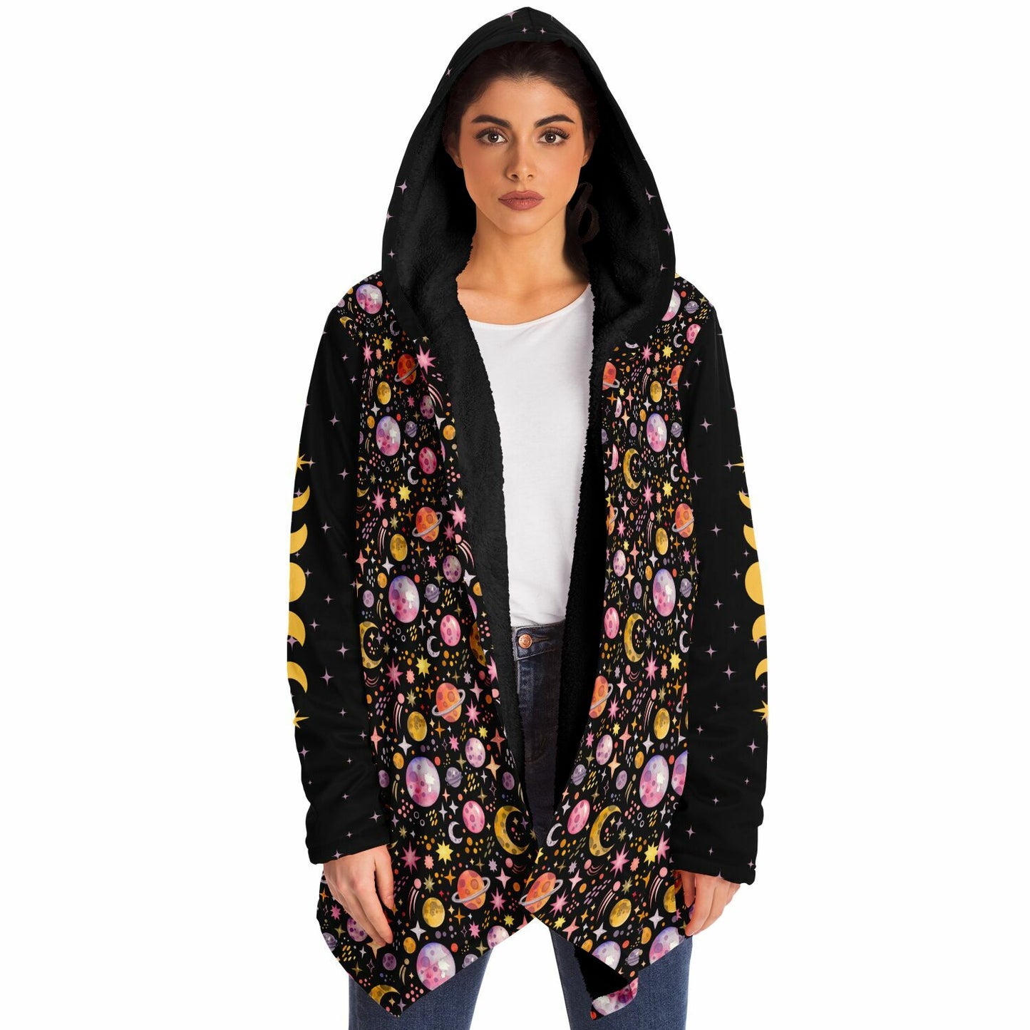Hooded Fleece Cloak - COSMIC VIBES