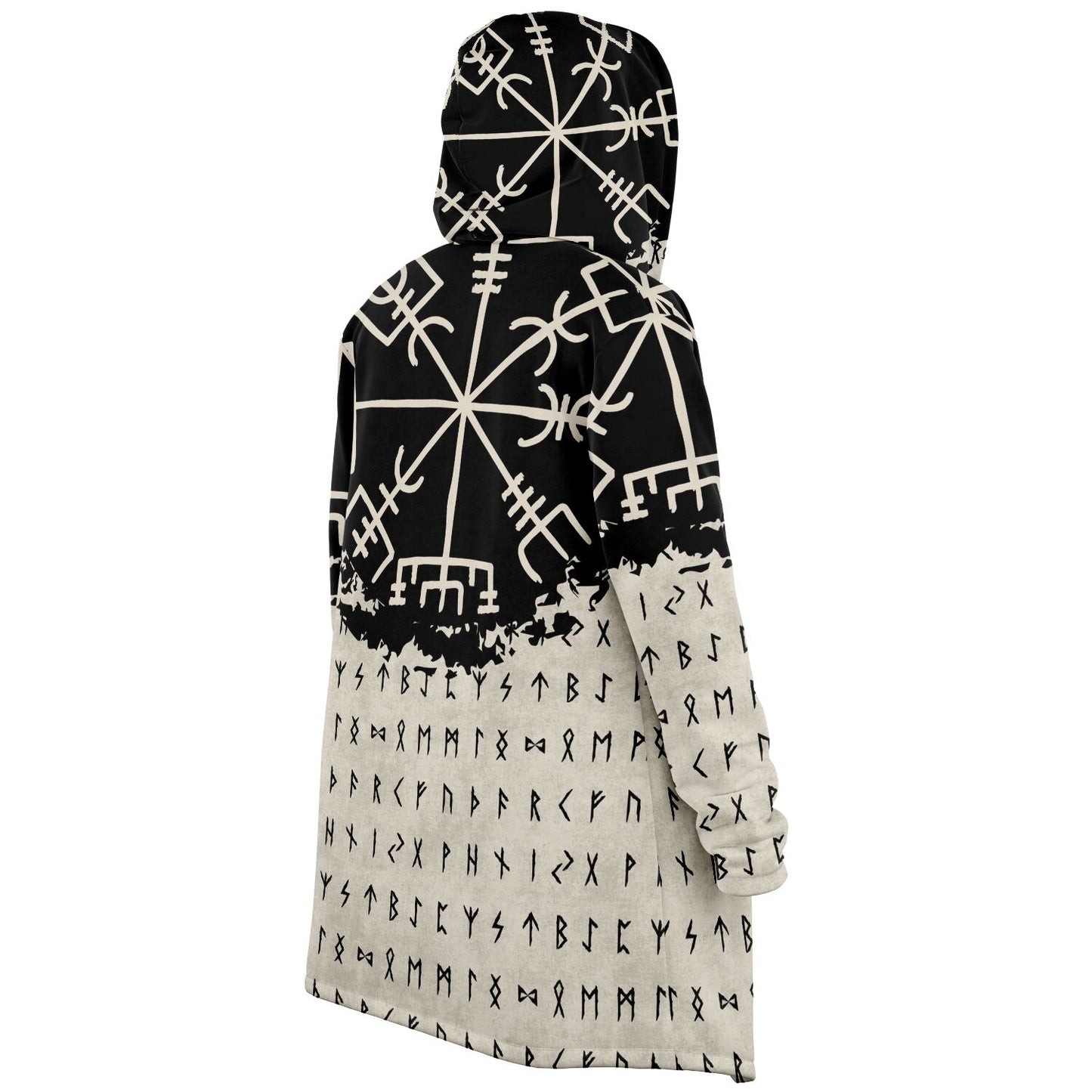 Norse Runes 'Wayfinder' Hooded Fleece Cloak