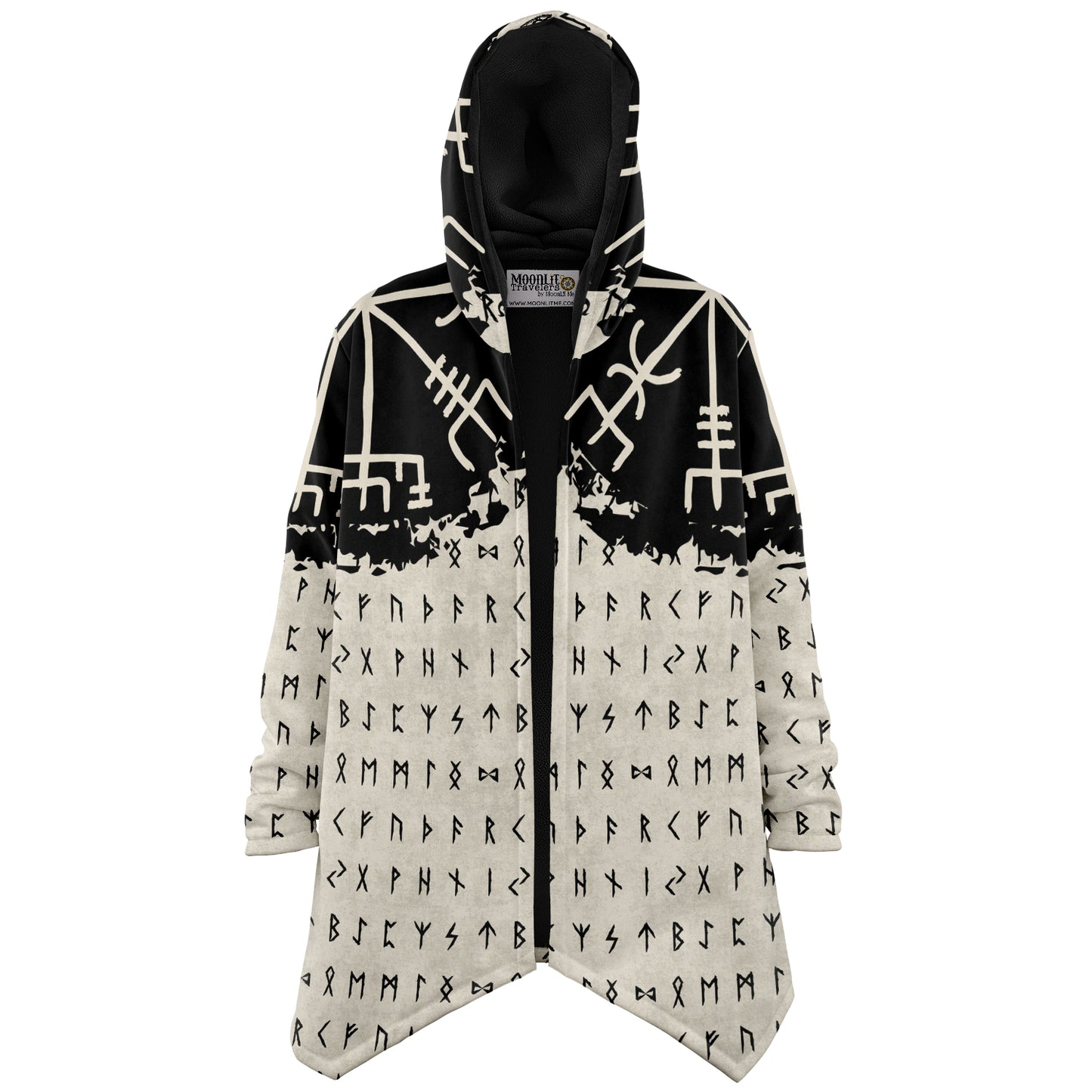 Norse Runes 'Wayfinder' Hooded Fleece Cloak