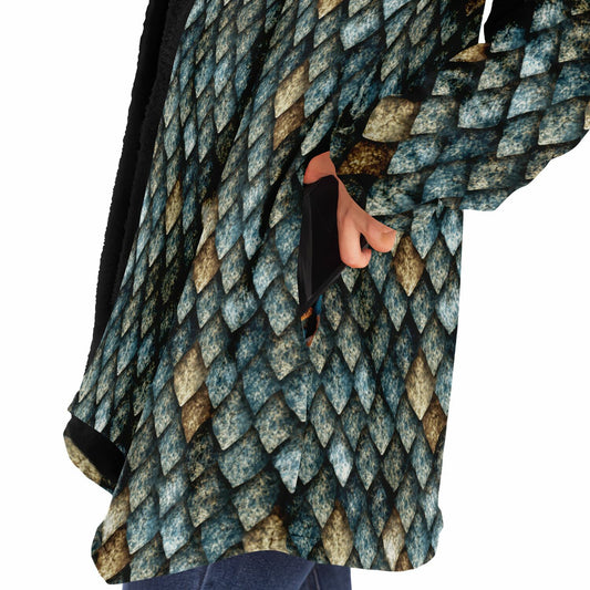 Dragon Scale Hooded Fleece Cloak - Dragon Elder