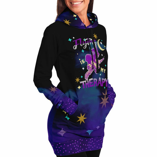 Flying is My Therapy Long Hoodie