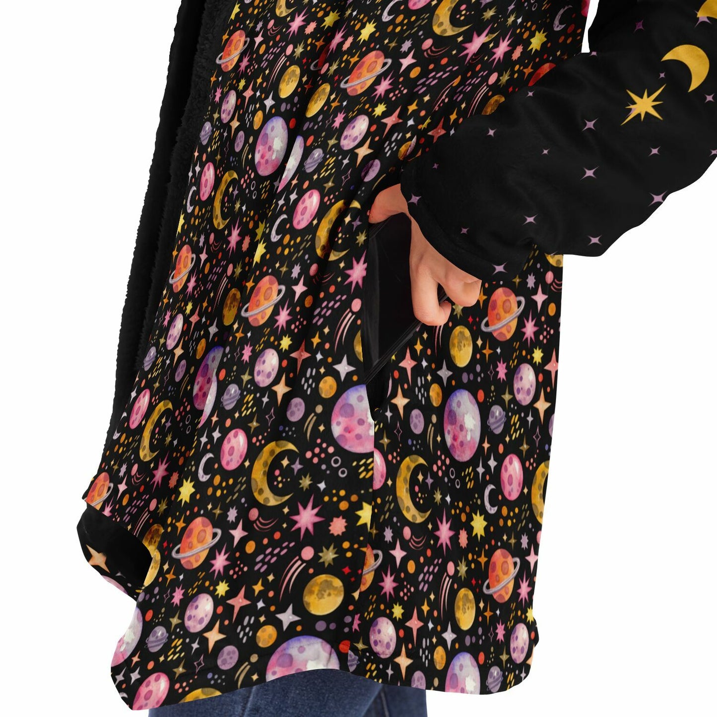 Hooded Fleece Cloak - COSMIC VIBES