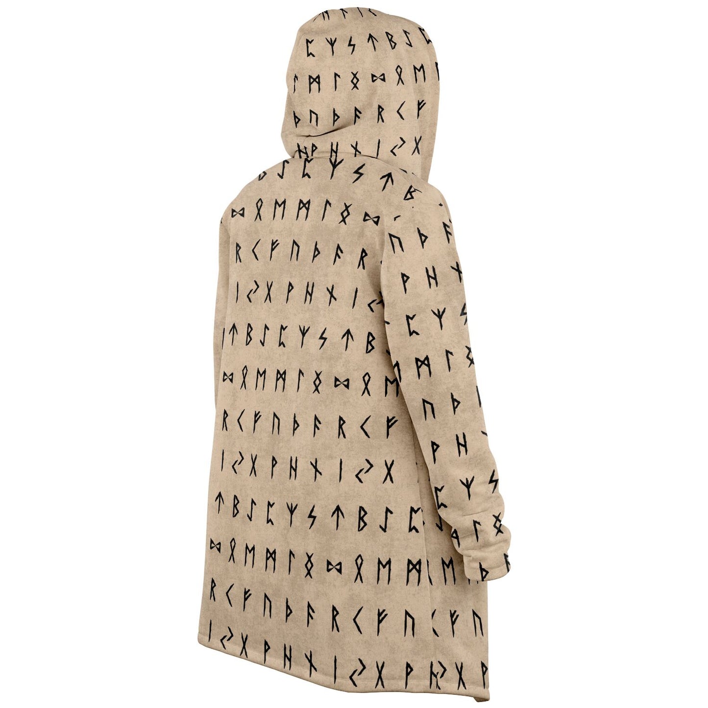 Norse Runes Hooded Fleece Cloak