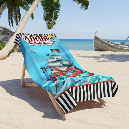 Tentacles & Treasure PERSONALIZED Pirate Beach Towel