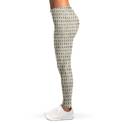 Norse Runes Leggings - BONE