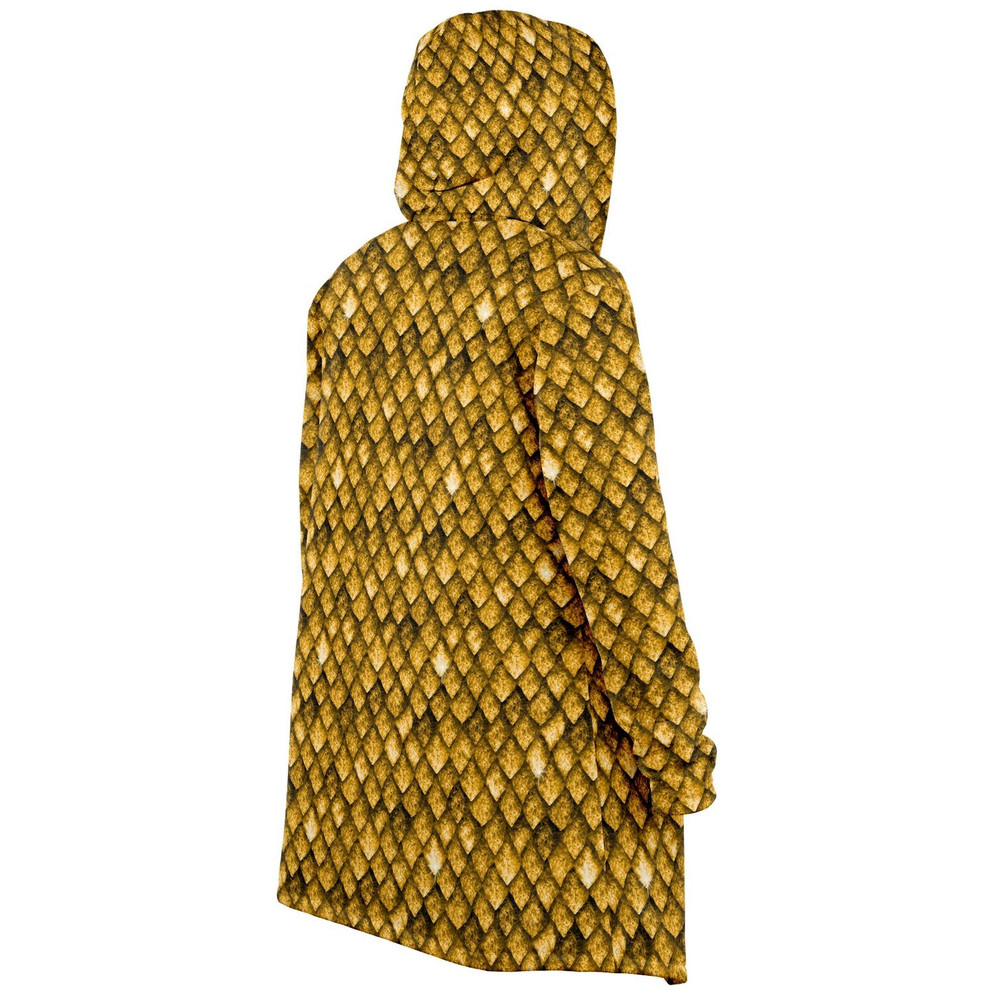 Dragon Scales Hooded Fleece Cloak - GOLD
