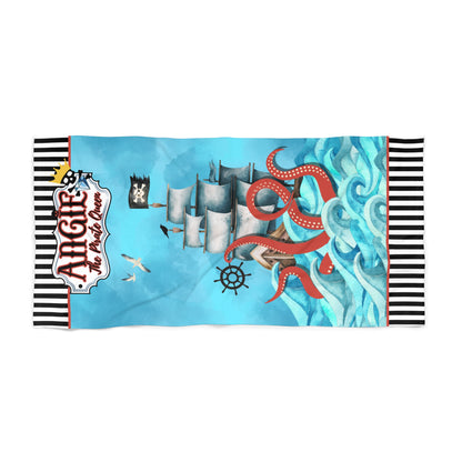 Tentacles & Treasure PERSONALIZED Pirate Beach Towel