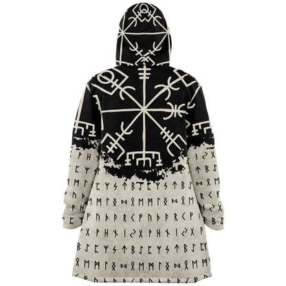 Norse Runes 'Wayfinder' Hooded Fleece Cloak