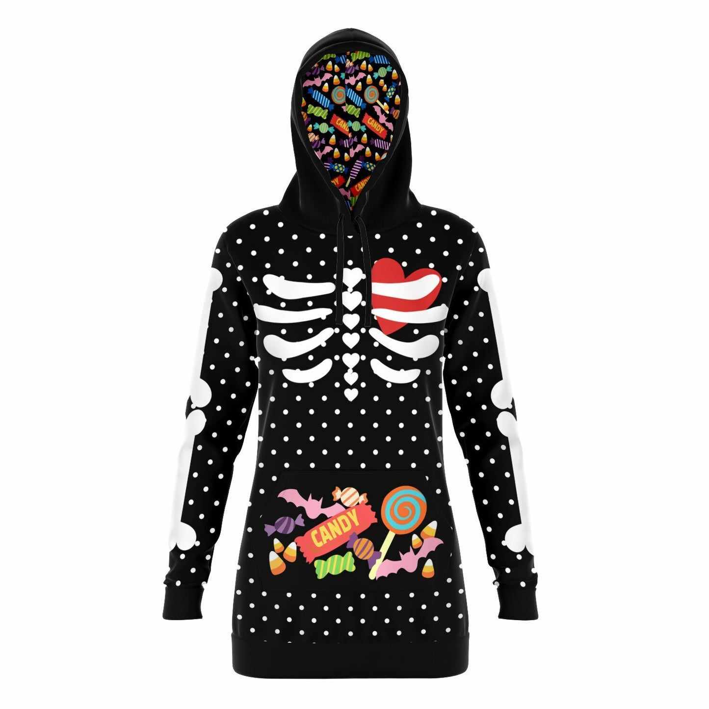I ♥ Candy Skeleton Long Hoodie