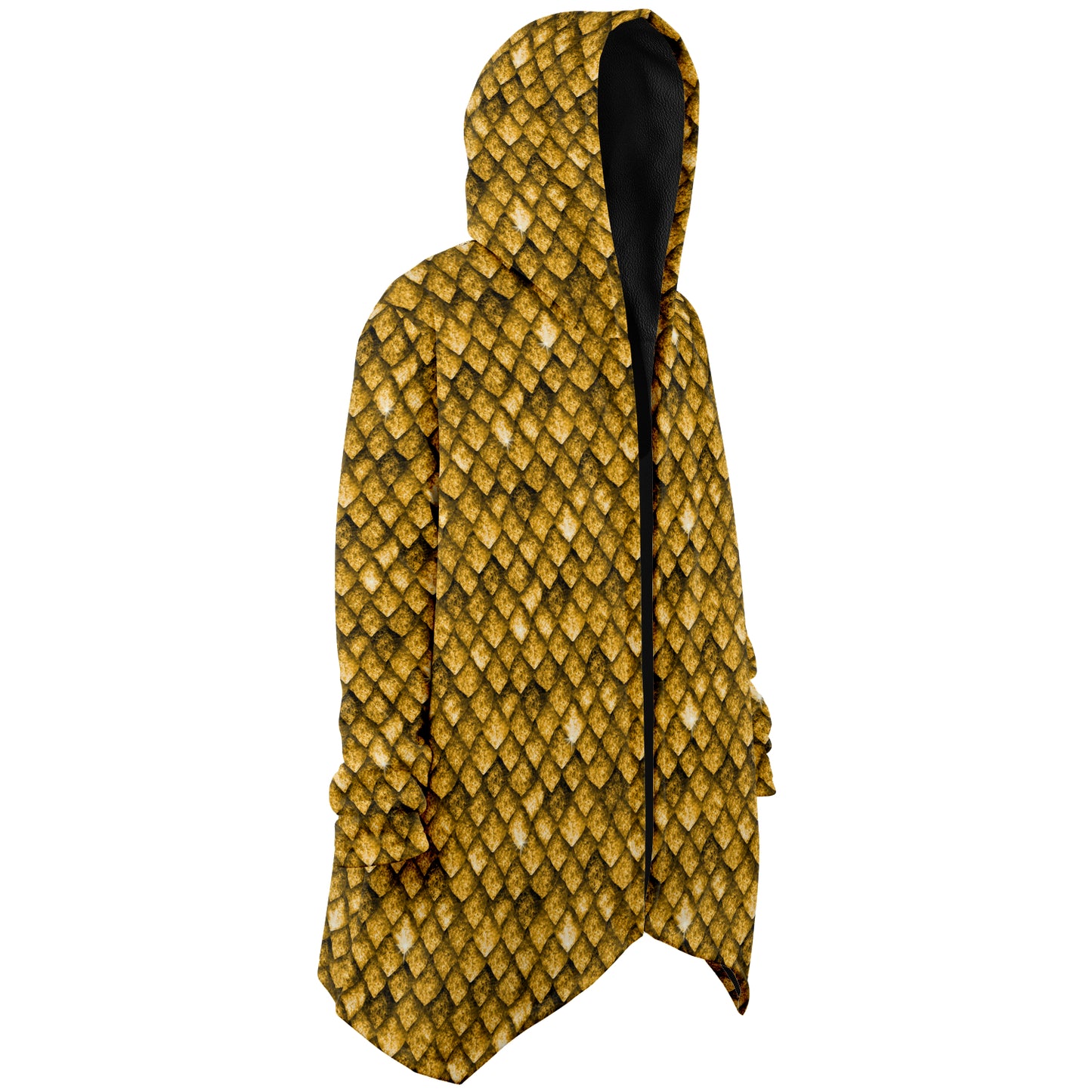 Dragon Scales Hooded Fleece Cloak - GOLD