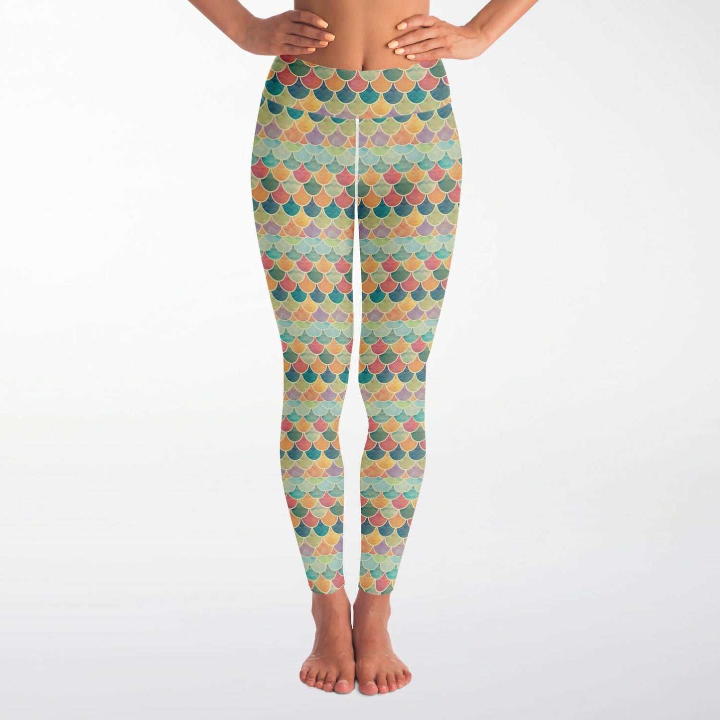 Yoga Leggings - Mermaid Scale  SORBET SIREN