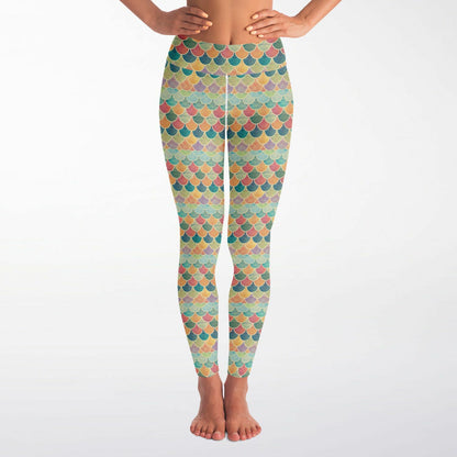 Yoga Leggings - Mermaid Scale  SORBET SIREN