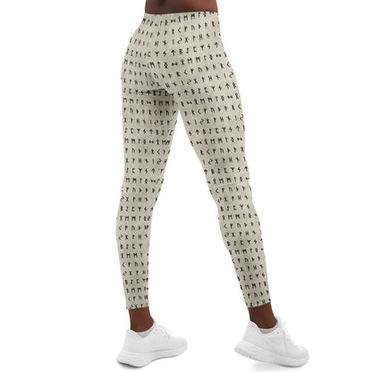 Norse Runes Leggings - BONE