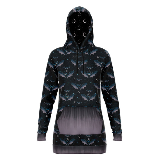 Night Sky Bats Long Style Hoodie