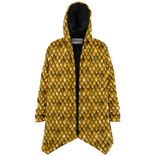 Dragon Scales Hooded Fleece Cloak - GOLD
