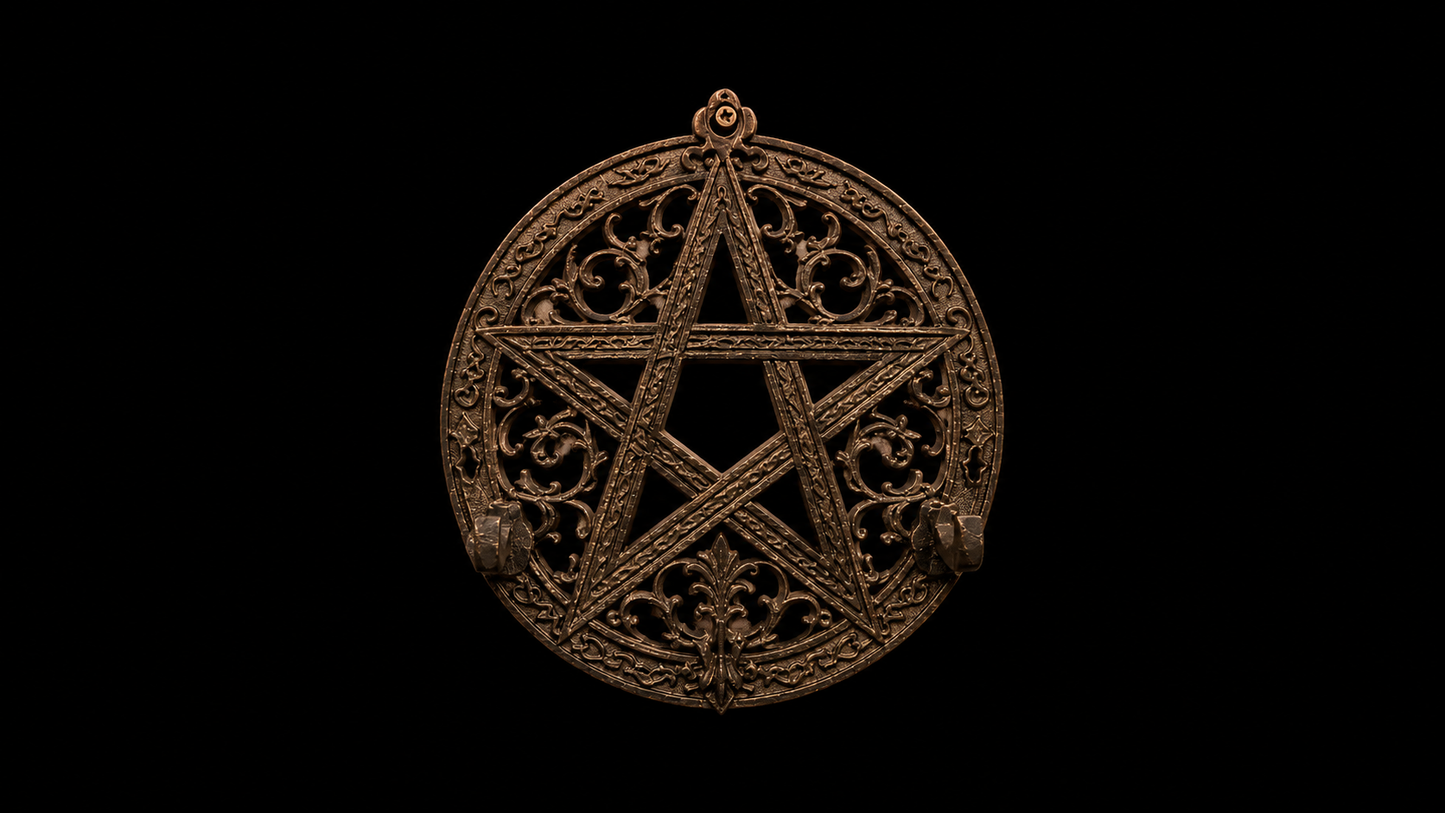 Filigree Pentacle Wand Wall Plaque
