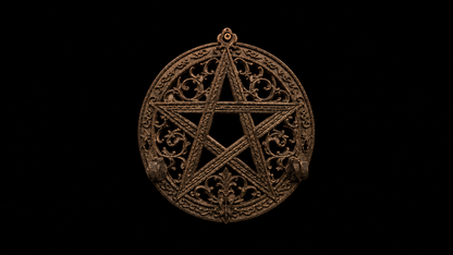 Filigree Pentacle Wand Wall Plaque