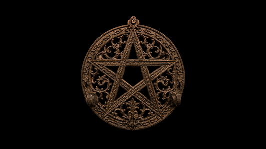 Filigree Pentacle Wand Wall Plaque