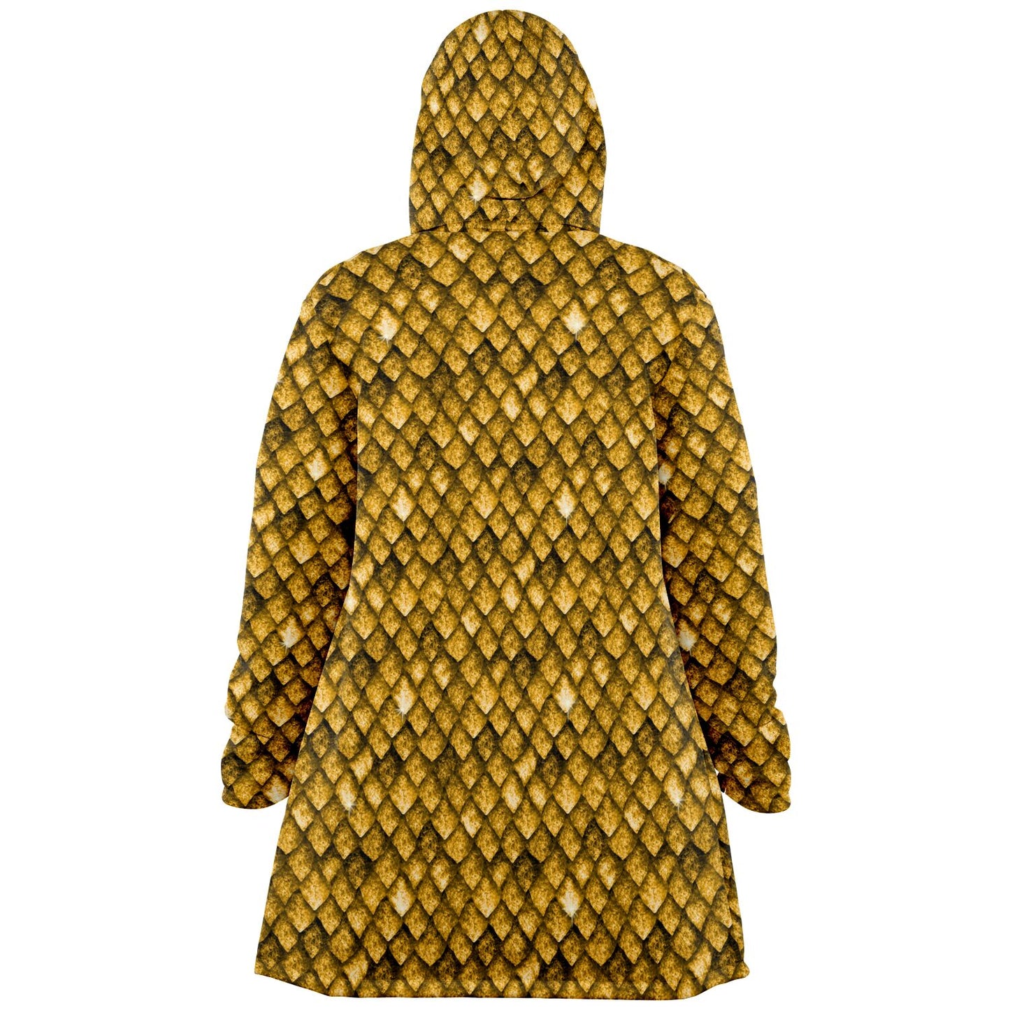 Dragon Scales Hooded Fleece Cloak - GOLD