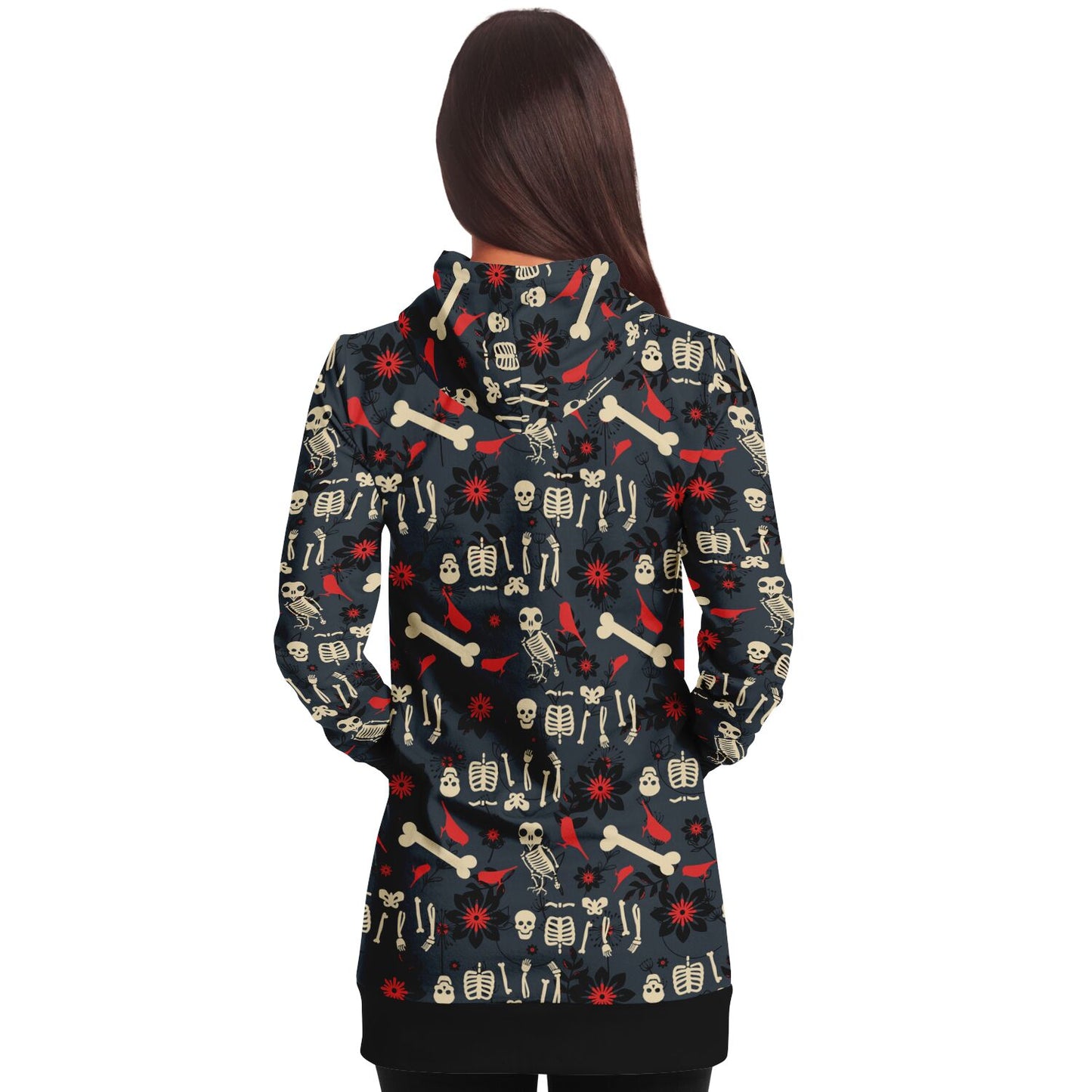 Birds & Bones Skeleton Long Style Hoodie